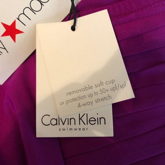 Calvin Klein Womens 14 One Piece Swimsuit Pleat - Picture 7 of 8